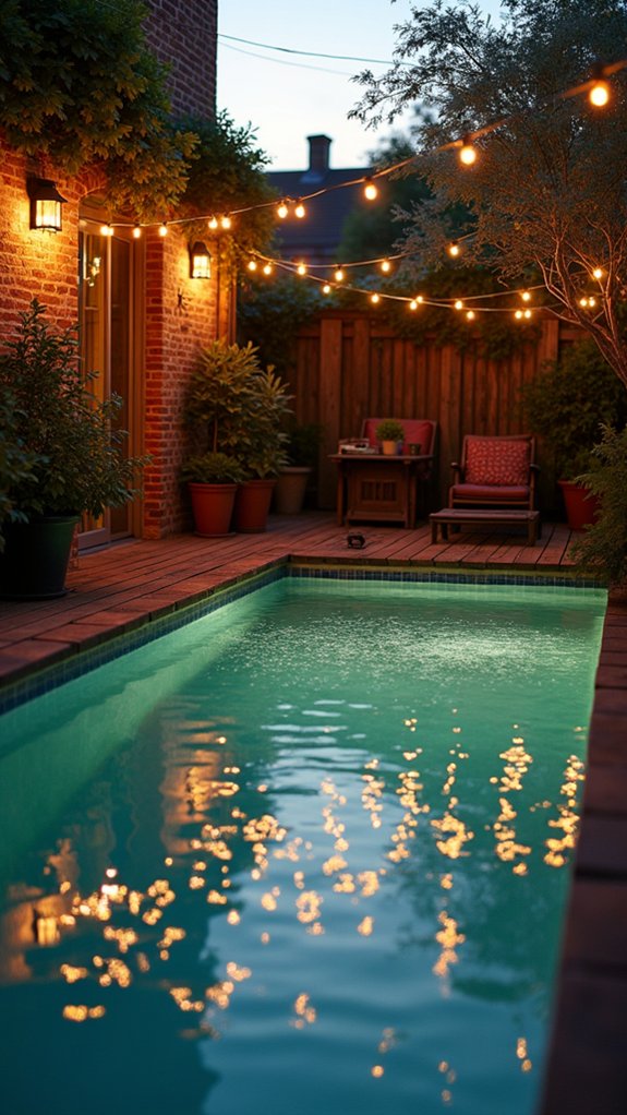 23 Charming String Lighting Around Pool Ideas That Add Simple Magic magical starry pool ambiance