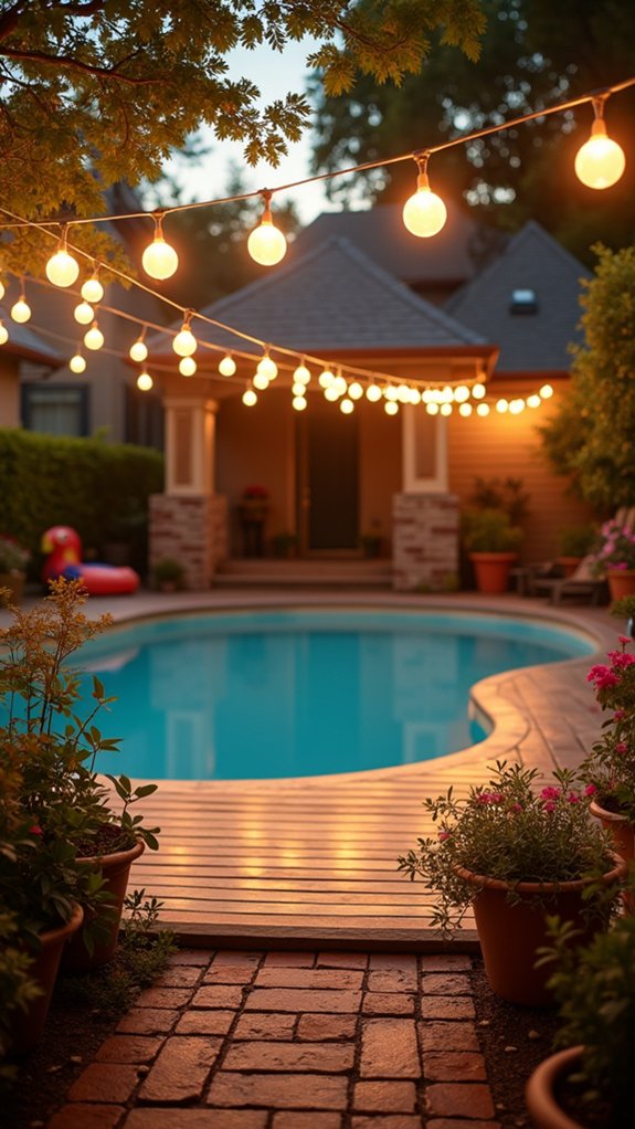 24 Fun Pool Party Lighting Ideas That Keep the Energy High magical twinkling pool ambiance