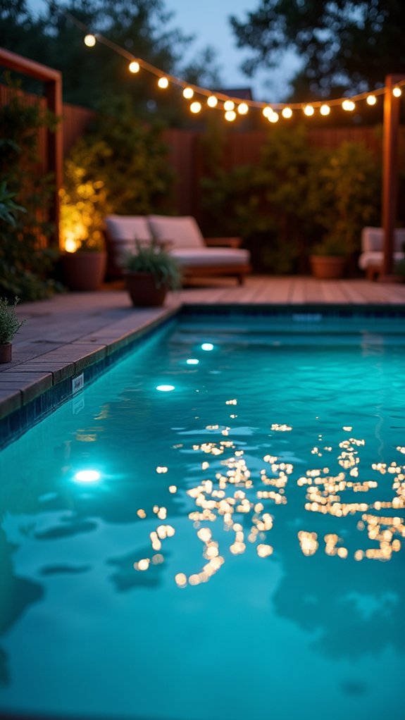 23 Charming String Lighting Around Pool Ideas That Add Simple Magic magical underwater garden ambiance