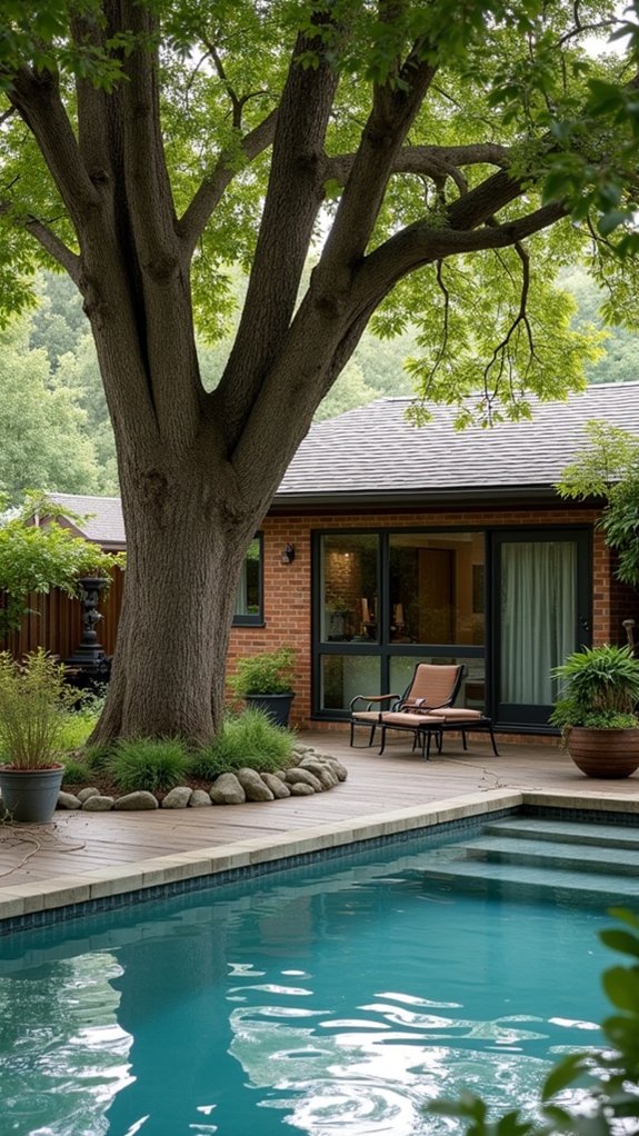 22 Comfortable Pool Shade Trees That Offer Natural Coverage majestic shade low maintenance