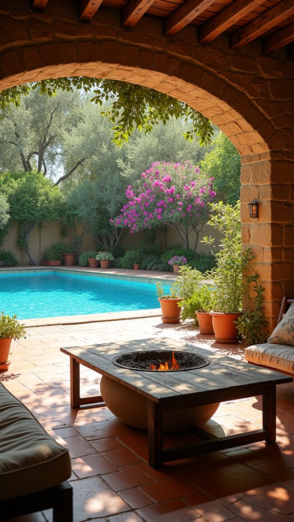 24 Cozy Pool House With Fireplace Ideas For Year Round Comfort mediterranean charm and warmth