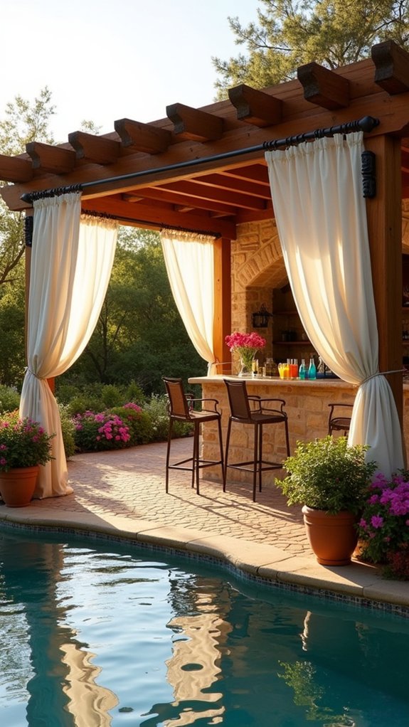 21 Trendy Pool Pergola With TV Ideas For Entertainment Outdoors mediterranean pergola with bar
