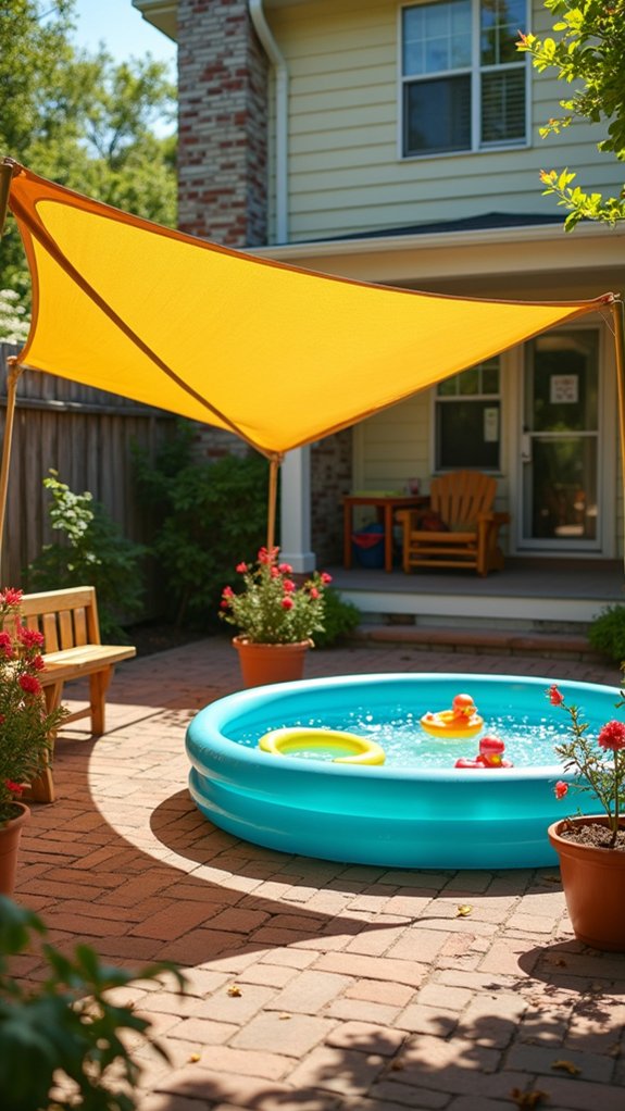 21 Handy Kiddie Pool Shade Ideas That Protect Sensitive Skin mesh sided sun shelters