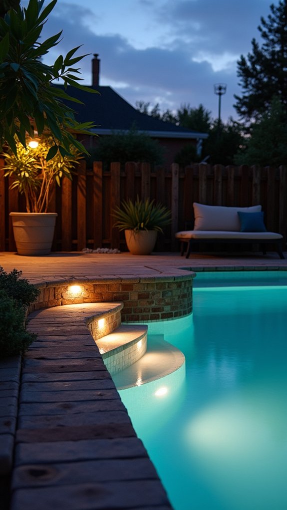 21 Helpful Pool Stairs Lighting Ideas That Guide Each Step mesmerizing nighttime pool illumination