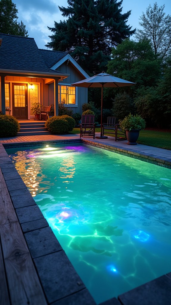 25 Bright Outdoor Pool Lighting Ideas That Elevate the Whole Yard mesmerizing underwater light displays