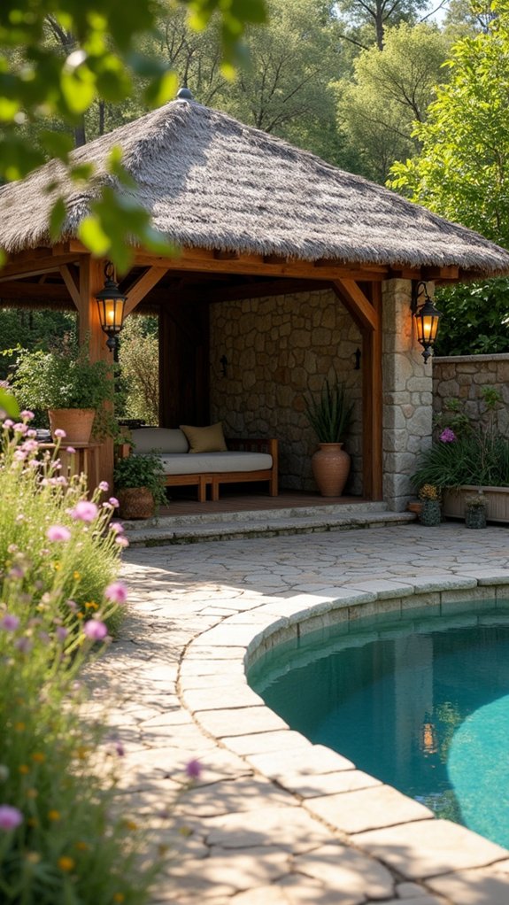25 Inviting Rustic Pool Gazebo Ideas With Natural Materials modern minimalist natural aesthetics