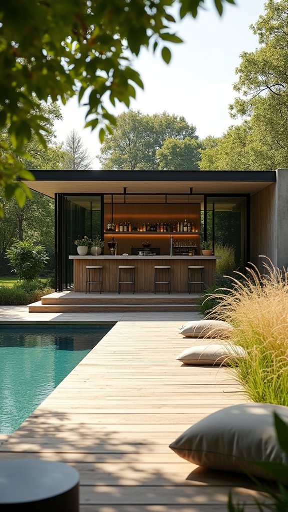 21 Fun Pool House With Bar Ideas That Elevate Summer Parties modern minimalist pool house