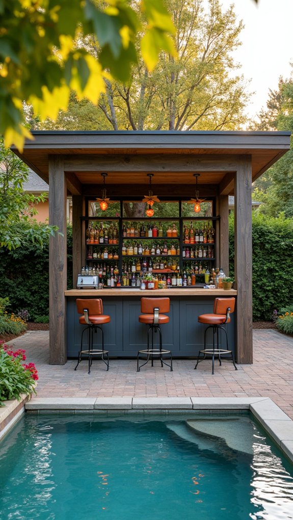 20 Functional Pool Gazebo With Kitchen Ideas Made for Hosting modern outdoor entertaining space