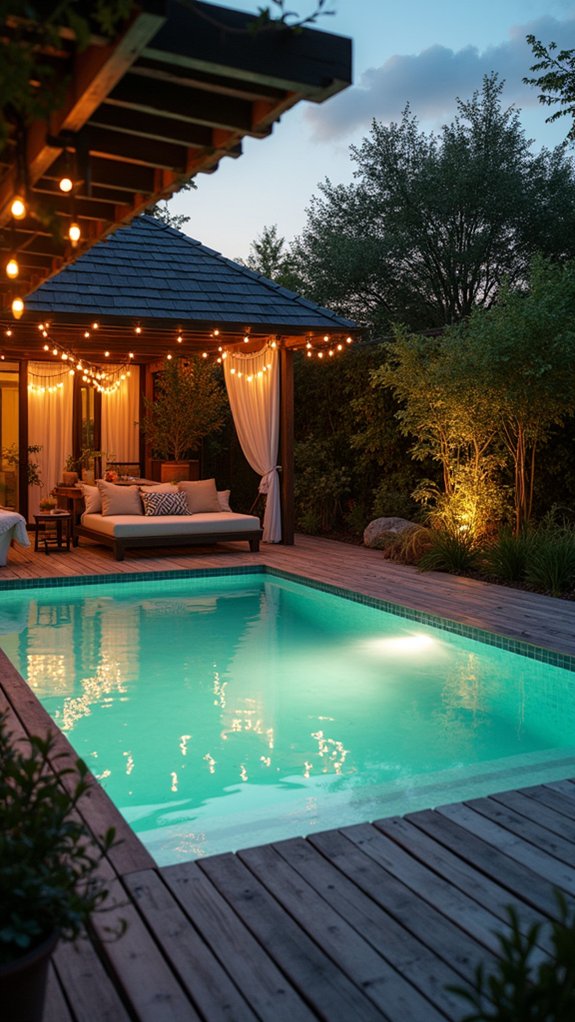 21 Dreamy Pool Mood Lighting Ideas For Soft Evening Vibes modern poolside ambiance lighting