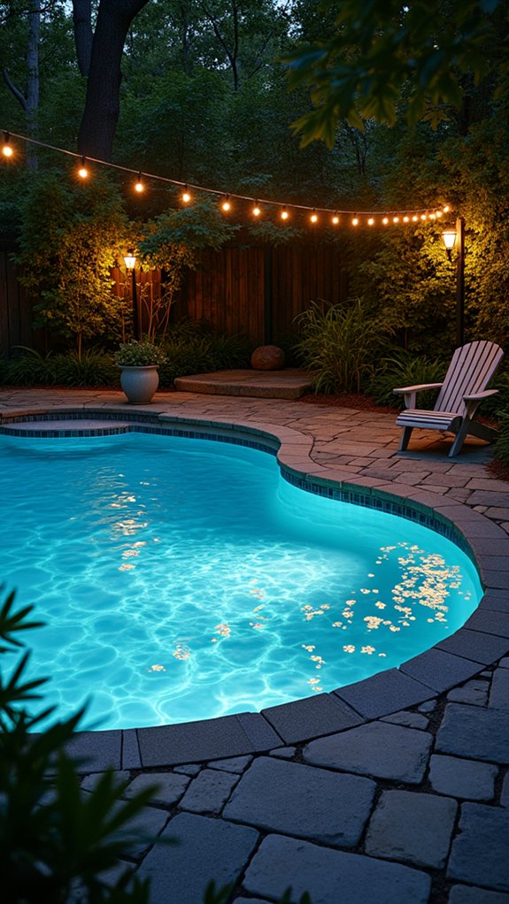 23 Gorgeous Backyard Pool Lighting Ideas That Create a Warm Evening Glow moonlight enhances backyard ambiance
