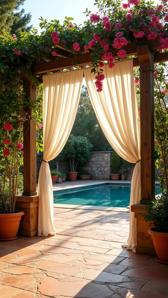 25 Mediterranean Pool Pergola Ideas With Timeless Elegance natural elements enhance tranquility