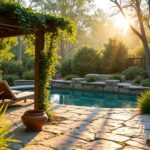natural landscaping pool shade