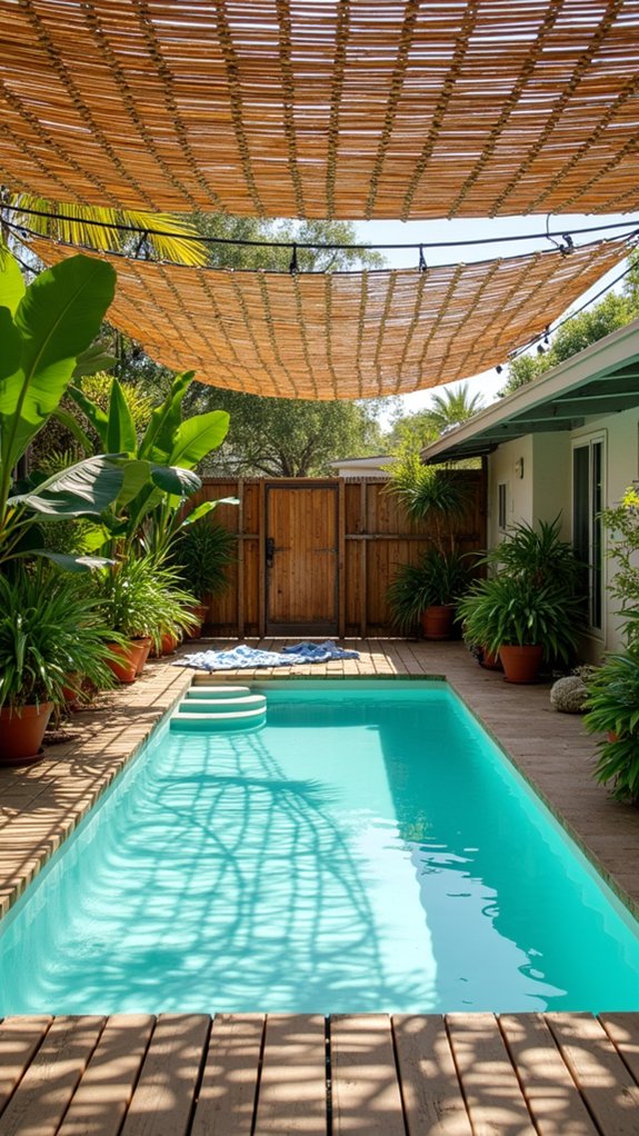 24 Clever Pool Shade Ideas That Help Beat the Sun natural privacy and shade