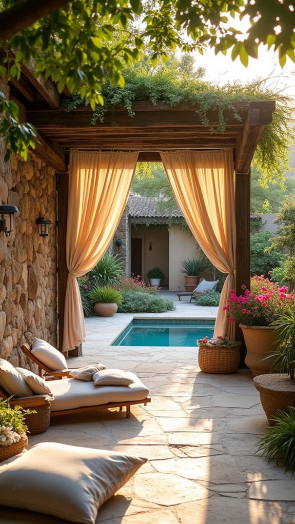 23 Creative Pool Cabana Decorating Ideas With Personality natural wood and stone