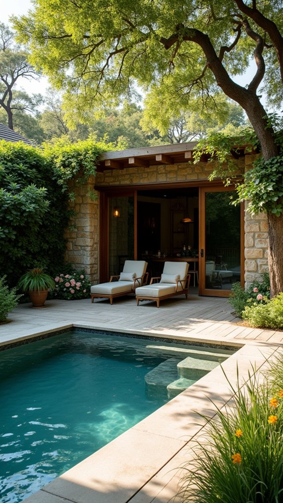 25 Luxury Pool House Ideas That Feel Like a Private Resort nature inspired pool house design
