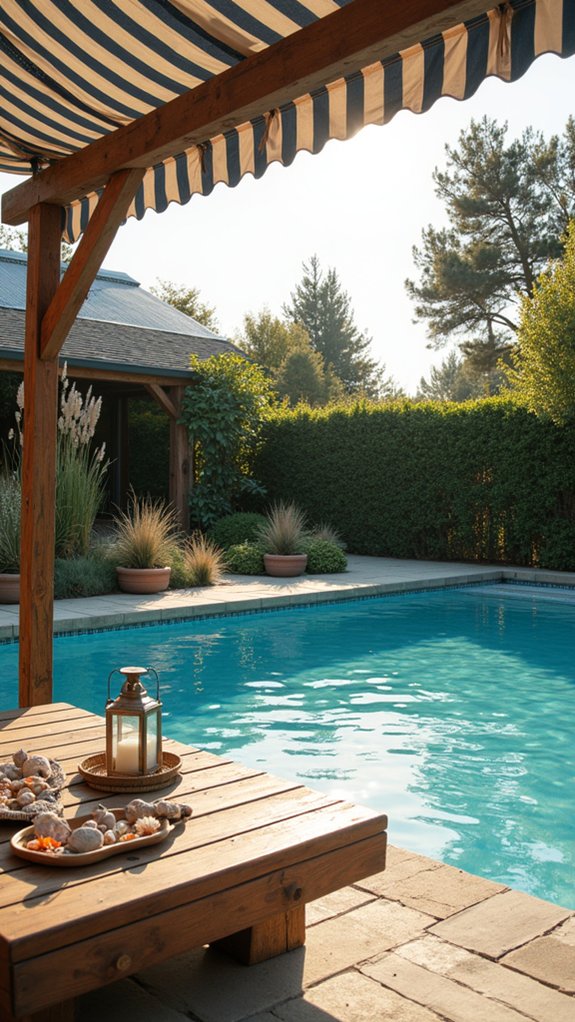 24 Beautiful Pool Shade Pavilion Ideas That Create a Retreat nautical coastal retreat design