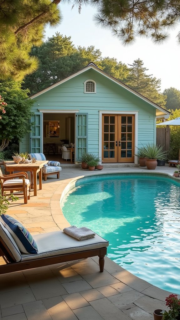 25 Luxury Pool House Ideas That Feel Like a Private Resort nautical coastal retreat vibes