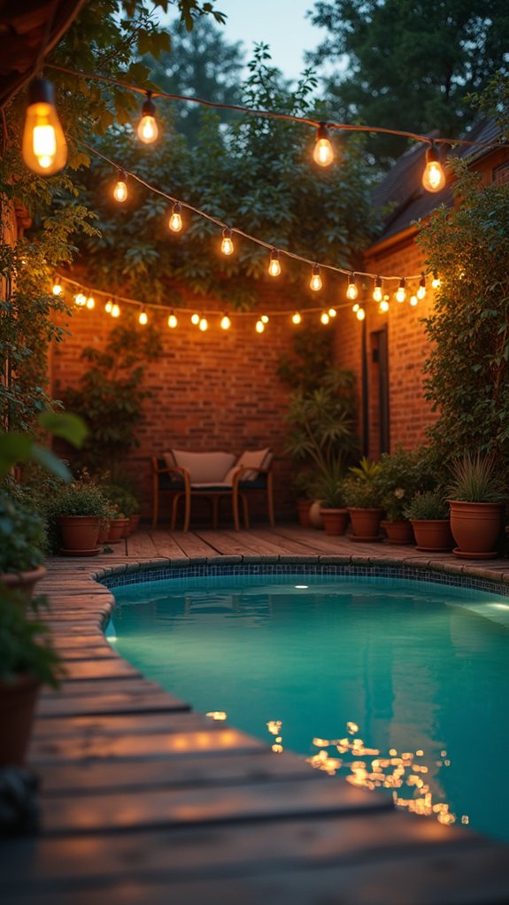 21 Dreamy Pool Mood Lighting Ideas For Soft Evening Vibes nostalgic charm poolside lighting