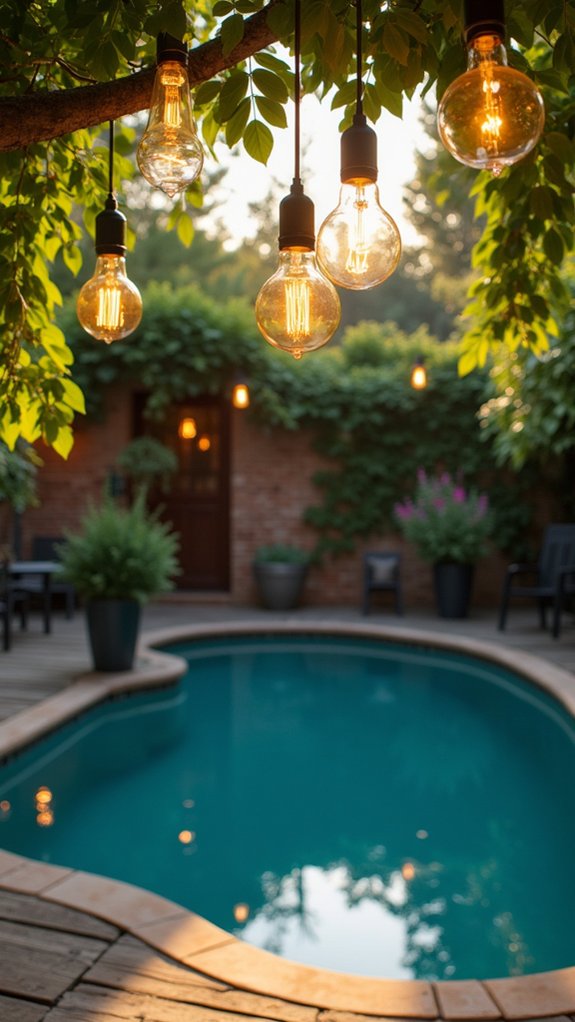 24 Lush Pool Garden Lighting Ideas That Bring Plants to Life nostalgic warm garden lighting