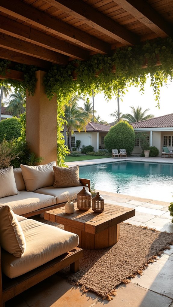 25 Luxury Pool House Ideas That Feel Like a Private Resort open air serene lounging space