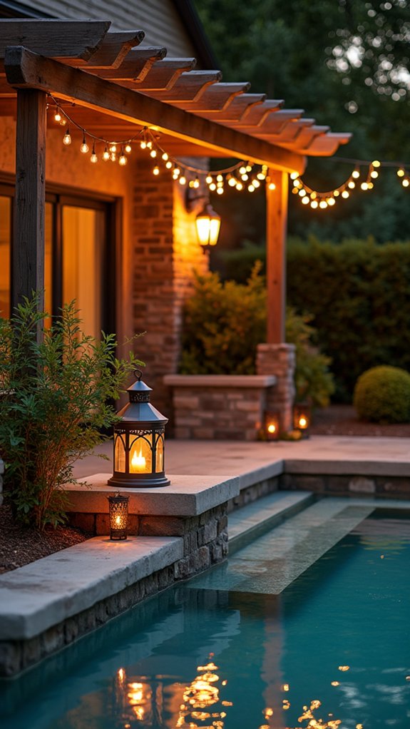 19 Outdoor Lighting Around Pool Ideas That Look Beautiful After Sunset personalized poolside lighting charm