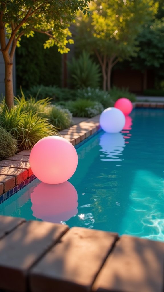 20 Creative Pool Lighting Ideas That Give Your Yard Extra Personality playful glowing pool decor