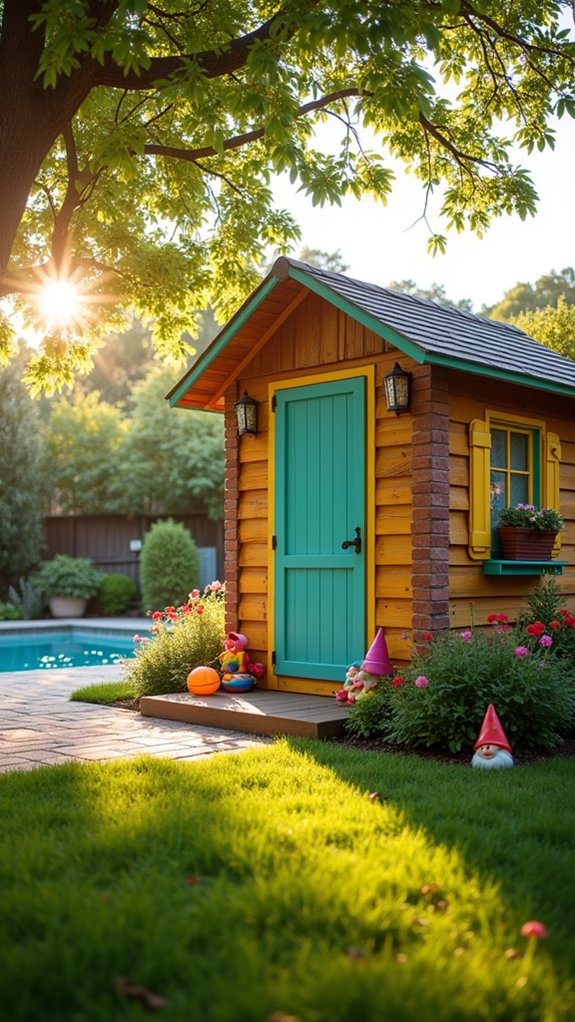 24 Creative Pool House For Small Backyard Ideas That Make Every Foot Count playful vibrant kids retreat