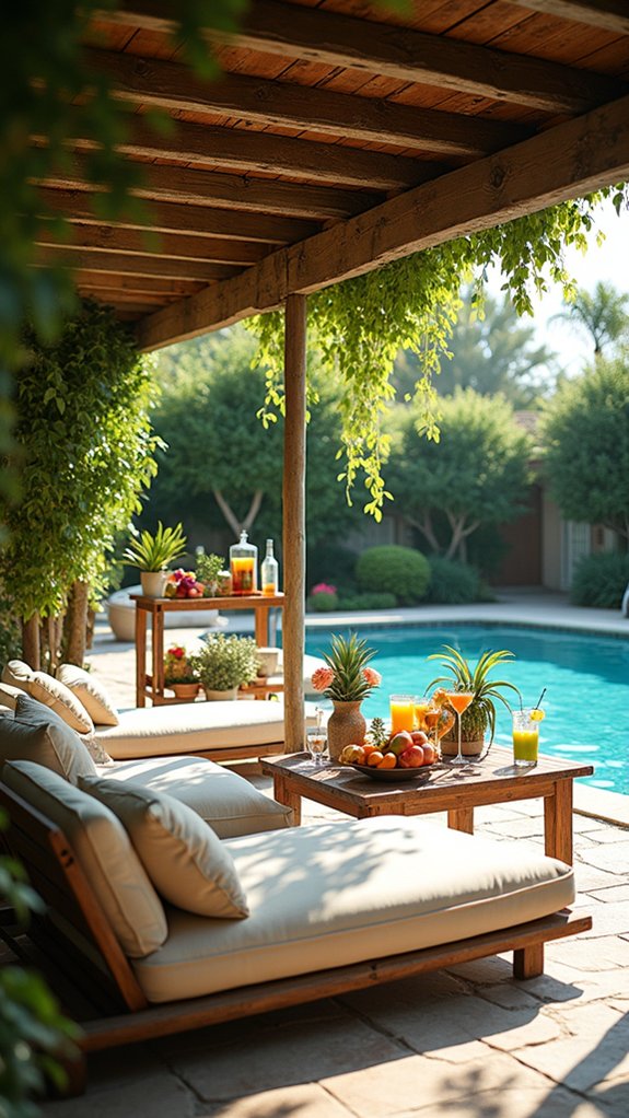 21 Fun Pool House With Bar Ideas That Elevate Summer Parties plush seating ambient lighting