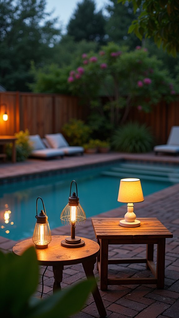 18 Creative Backyard Above Ground Pool Lighting Ideas For Dark Evenings portable lighting for ambiance