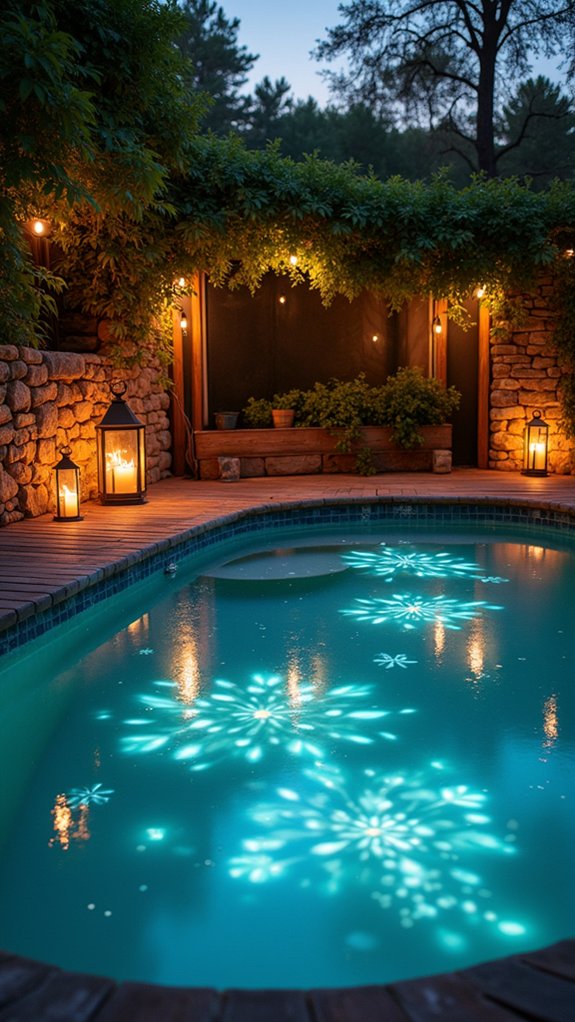 20 Romantic Pool Wedding Lighting Ideas That Feel Magical projected images enhance ambiance