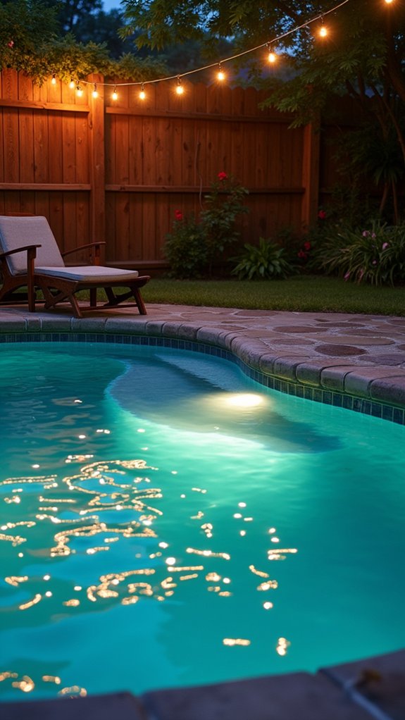 23 Gorgeous Backyard Pool Lighting Ideas That Create a Warm Evening Glow radiant pool lighting experience