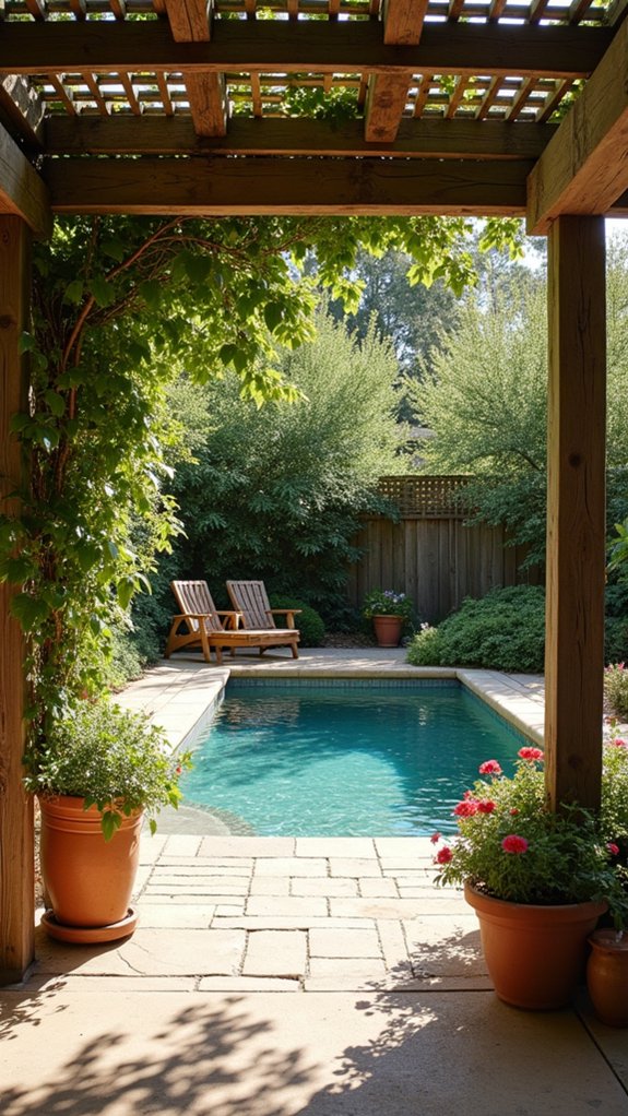 18 Charming Backyard Pool Pergola Ideas That Complete the Space recycled materials eco friendly pergola