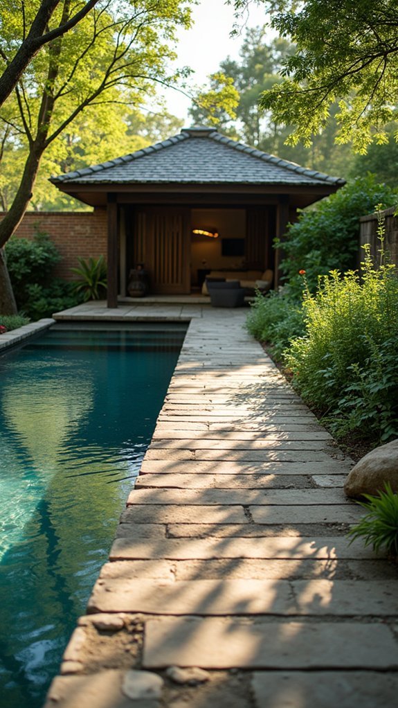 18 Serene Zen Pool House Design Ideas That Promote Calm reflective serene water oasis