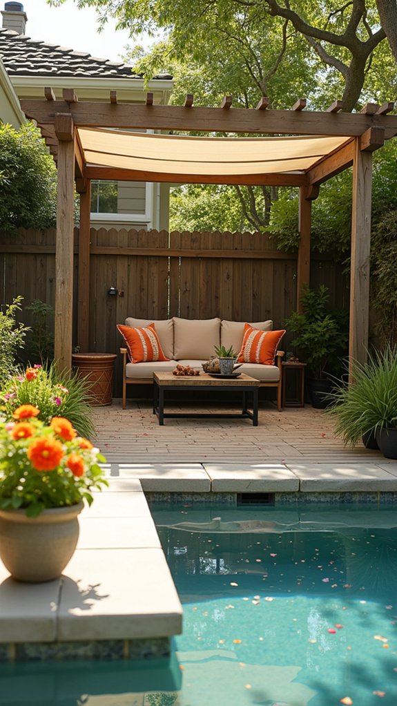 18 Charming Backyard Pool Pergola Ideas That Complete the Space retractable canopy pergola versatility