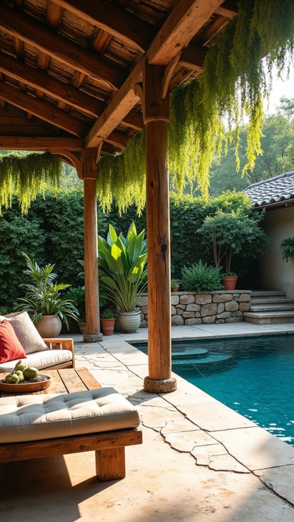 25 Inviting Rustic Pool Gazebo Ideas With Natural Materials rustic charm by waterfront