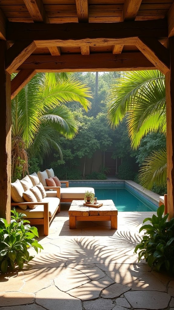 22 Tropical Pool Cabana Ideas That Feel Vacation Ready rustic cozy cabana retreat
