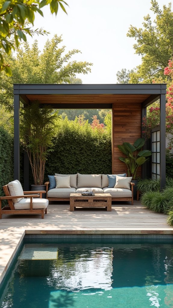 19 Modern Pool Gazebo Design Ideas With Clean Geometry rustic elegance meets modernity