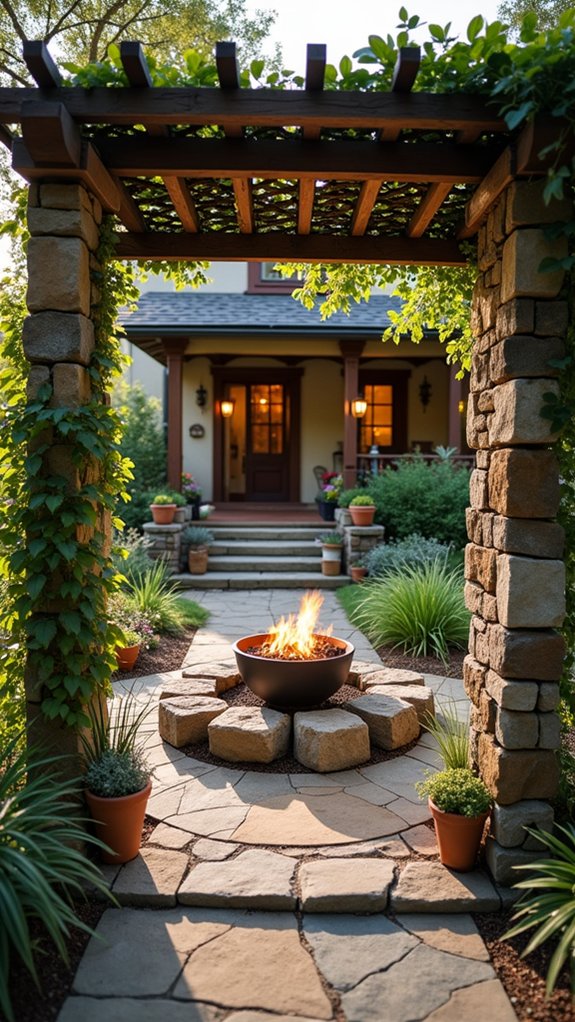 20 Refined Pool Pergola Design Ideas With Architectural Interest rustic fire pit gatherings