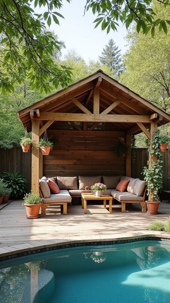 25 Inviting Rustic Pool Gazebo Ideas With Natural Materials rustic gazebo from pallets