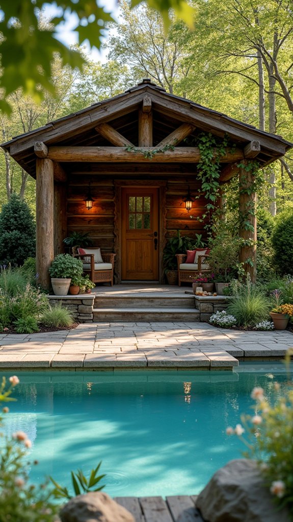 25 Inviting Rustic Pool Gazebo Ideas With Natural Materials rustic log cabin retreat
