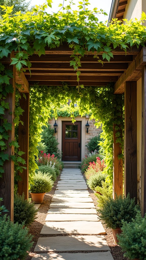 25 Mediterranean Pool Pergola Ideas With Timeless Elegance rustic pergola with vines