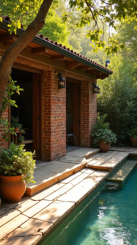 19 Rustic Pool Cabana Ideas With Natural Textures rustic reclaimed wood decking