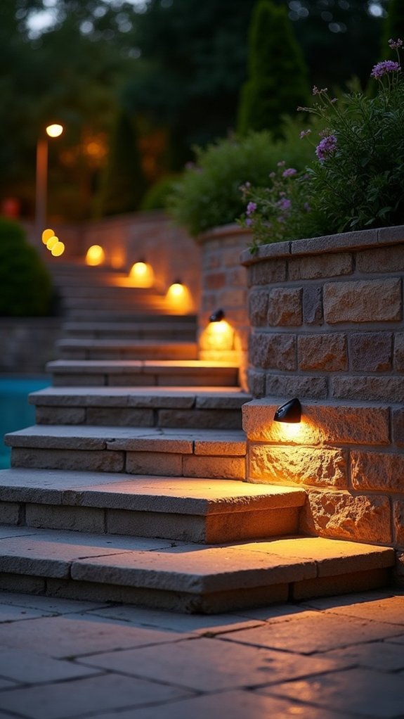 21 Helpful Pool Stairs Lighting Ideas That Guide Each Step safe and inviting illumination