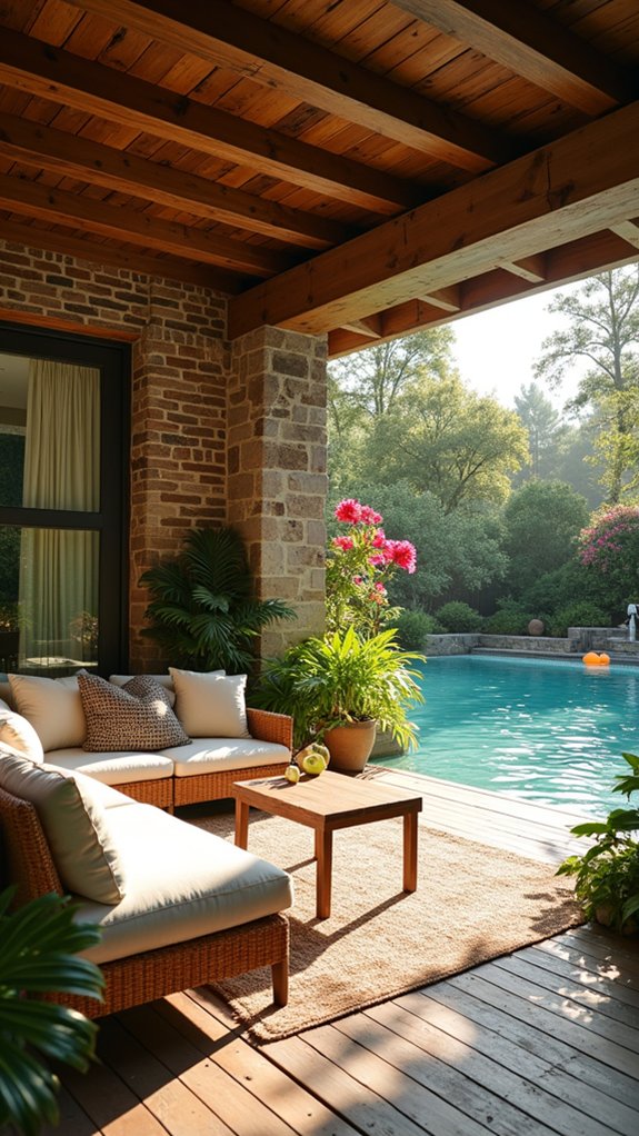 23 Stylish Pool House Exterior Ideas That Boost Curb Appeal seamless indoor outdoor connection