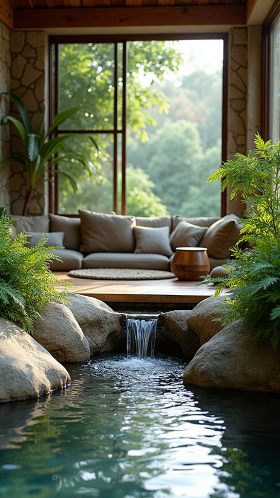 18 Serene Zen Pool House Design Ideas That Promote Calm serene indoor waterfall oasis
