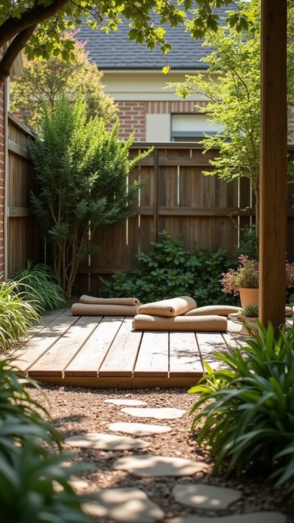 24 Creative Pool House For Small Backyard Ideas That Make Every Foot Count serene outdoor yoga retreat