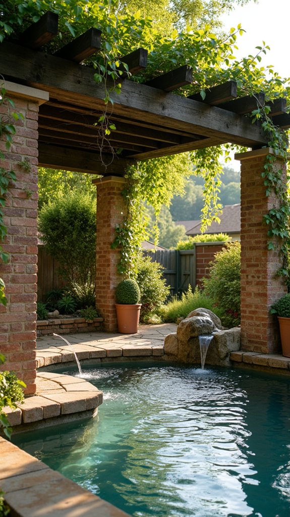 19 Rustic Pool Pergola Ideas With Earthy Appeal serene pergola with water