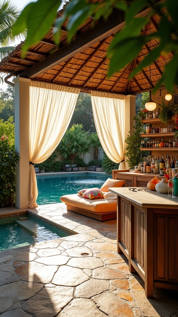 25 Lively Pool Cabana With Bar Ideas For Weekend Fun serene personal retreat space
