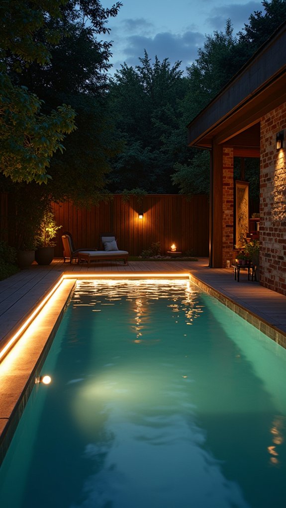 22 Calm Pool Enclosure Lighting Ideas That Feel Serene at Night serene poolside soft lighting