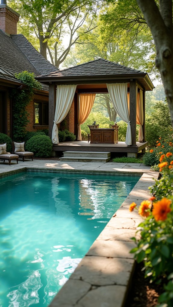 23 Elegant Pool House With Gazebo Ideas For Outdoor Gatherings serene waterfront gazebo gatherings